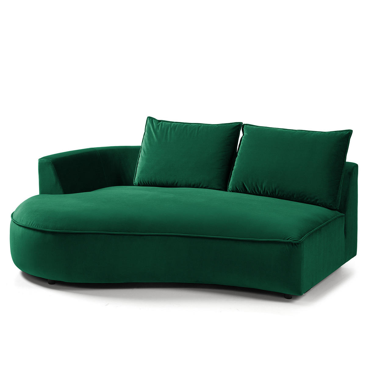 OTTOMANE - modular - Dunkelgrün/Schwarz, Kunststoff/Textil (196/82/146cm) - home24