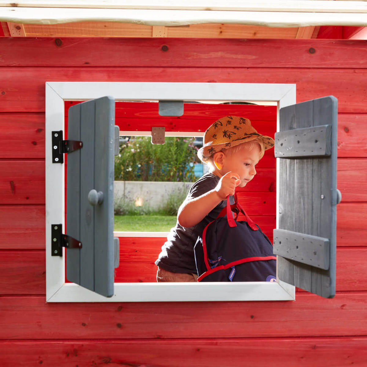 SPIELHAUS DAS KLEINE SCHLOSS - 106 x 111 cm Rot - Rot, Holz (101/128/106cm) - Home Deluxe