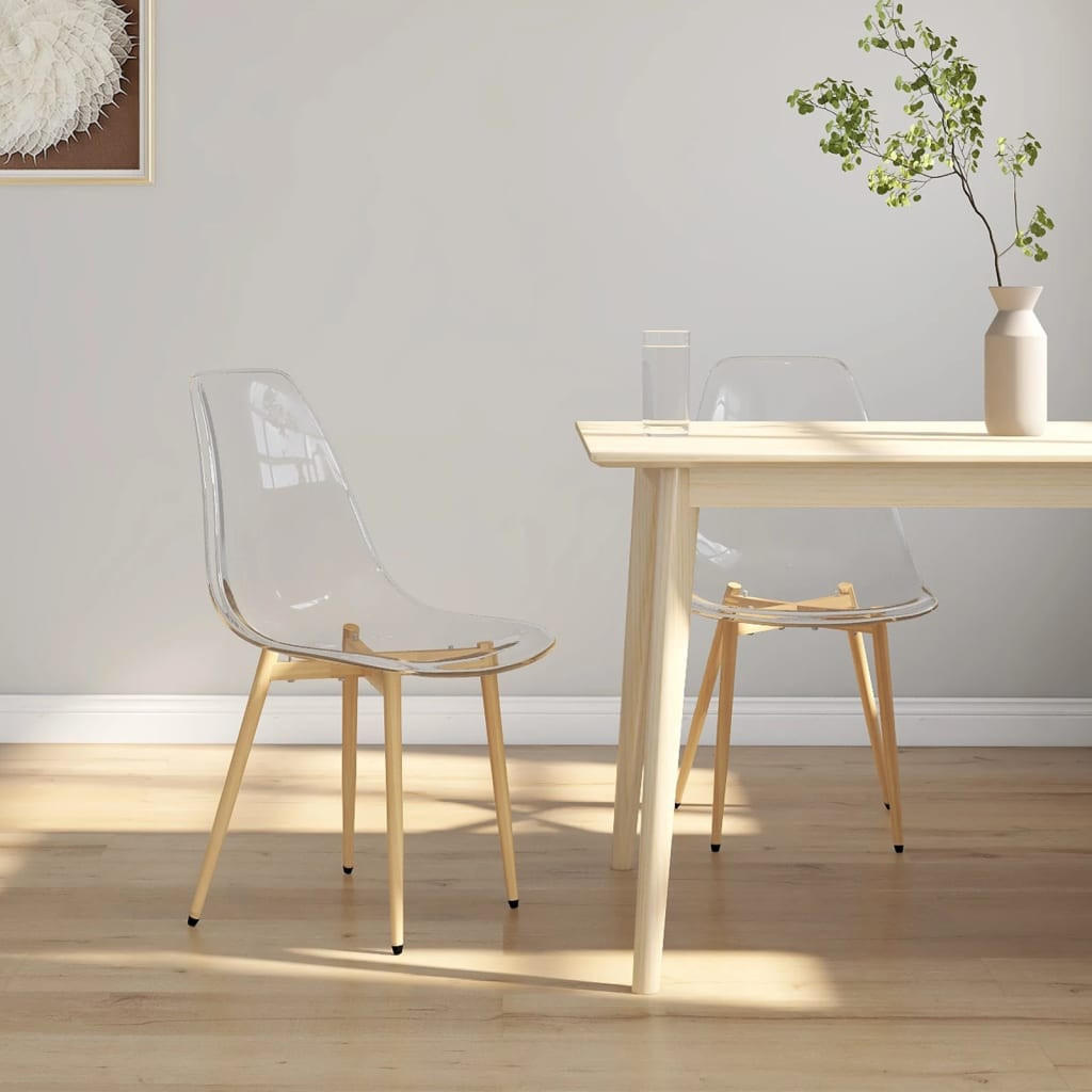 ESSZIMMERSTÜHLE 2 Stk. Transparent PET 46*52*84cm - Transparent, Metall (46/84/52cm) - ZMH