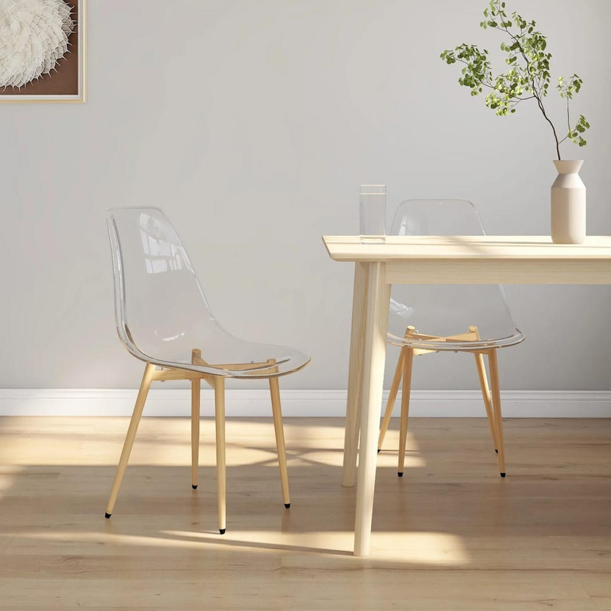 ESSZIMMERSTÜHLE 2 Stk. Transparent PET 46*52*84cm - Transparent, Metall (46/84/52cm) - ZMH