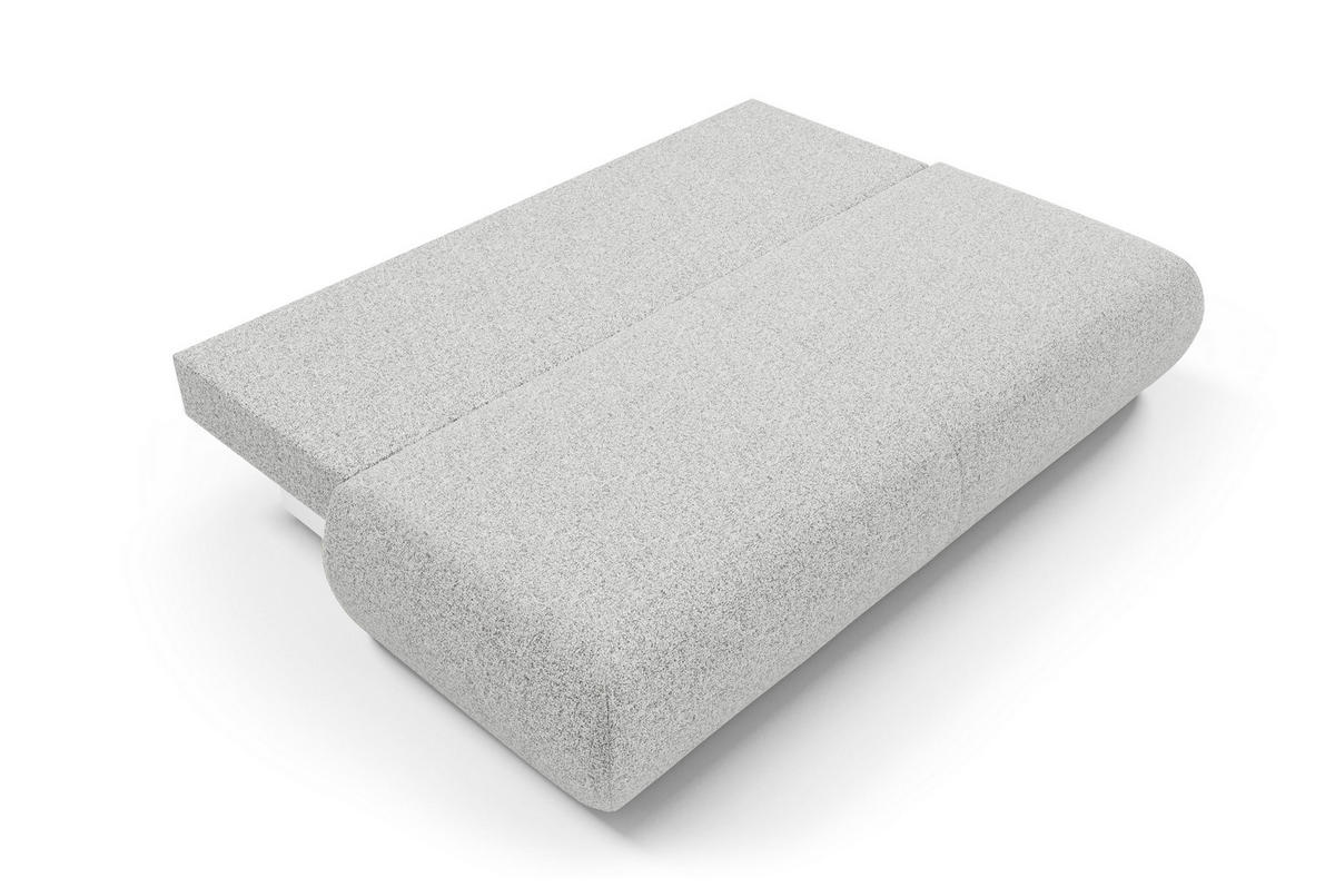 BETTSOFA DELTA Hellgrau Geflochtener Stoff mit Schlaffunktion - Hellgrau, Holz (214/74/100cm) - MASSENO