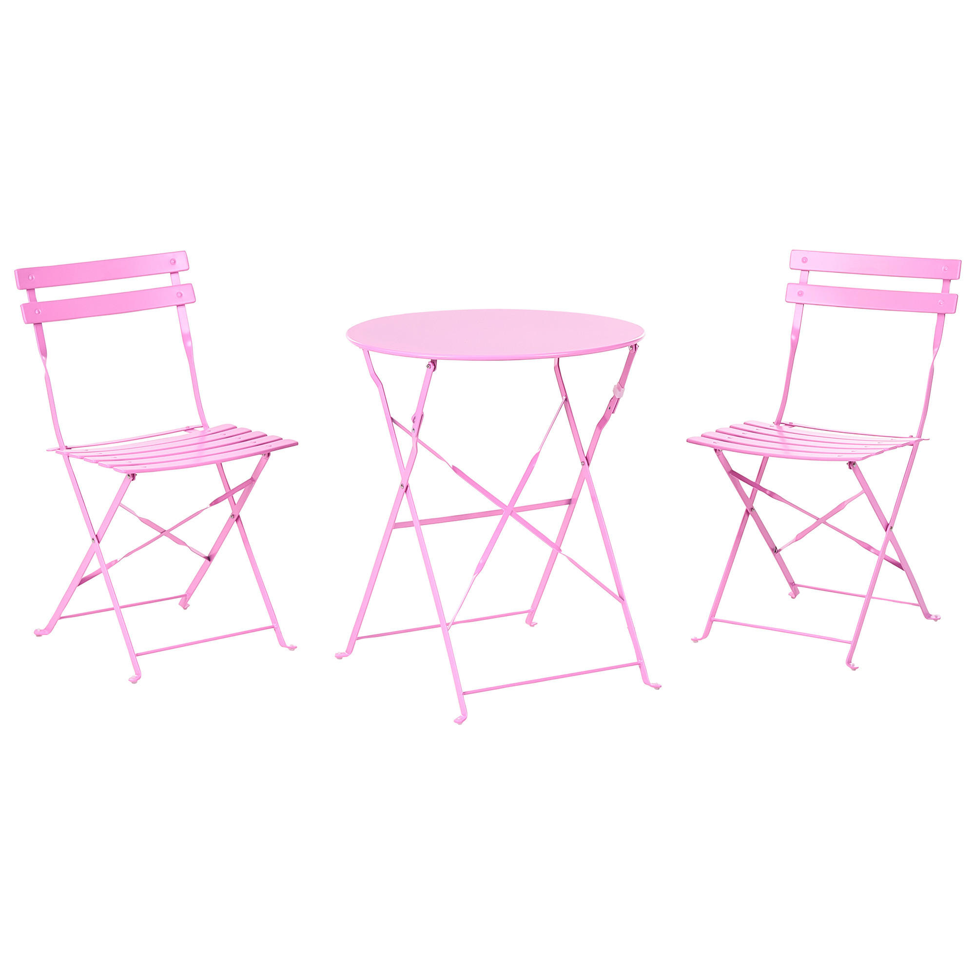 SET ZA BALKON 2-sjed roza sklopivi Fiori - pink, metal - Beliani