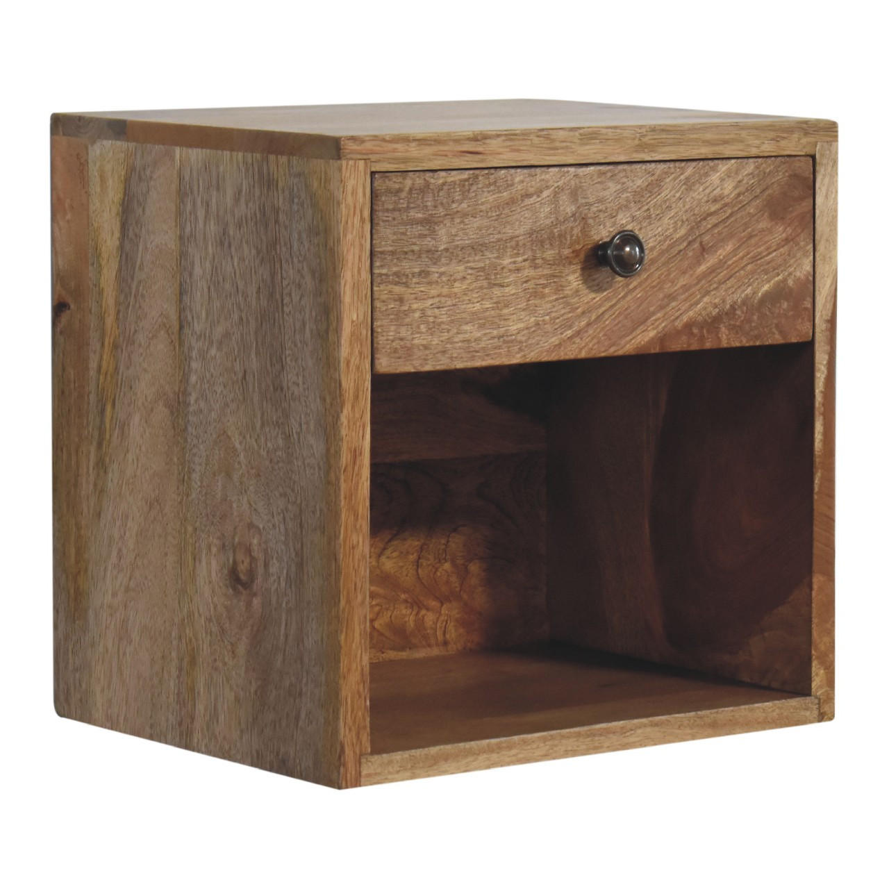 NACHTTISCH Levitate - Kastanienfarben/Messingfarben, Holz/Metall (30/30/25cm) - Artisan Furniture