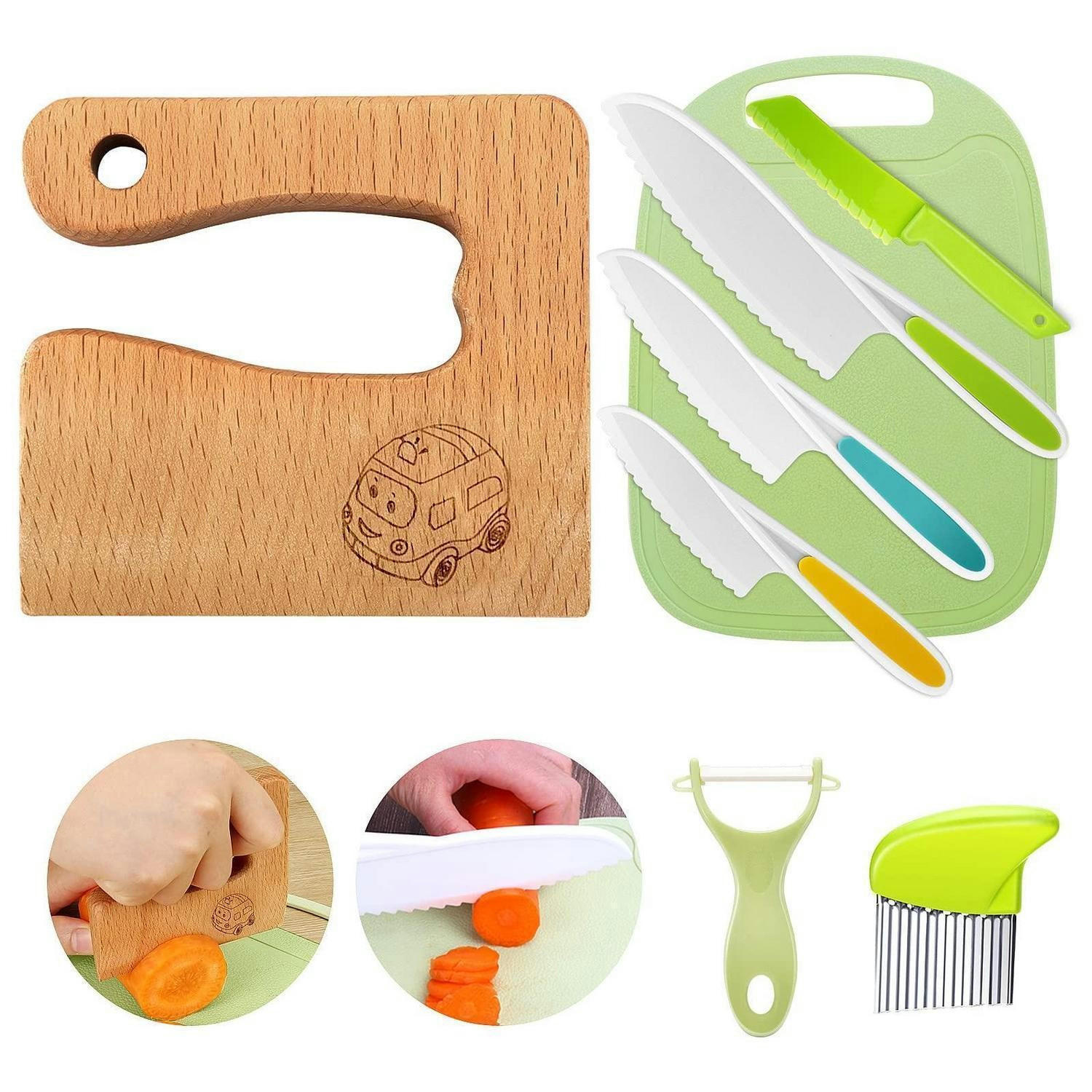 KINDERMESSER 8-teiliges Set Holz und Kunststoff - Multicolor, Holz