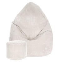 SITZSACK MIT FUßSTÜTZE Kordsamt 2-tlg White Dove M - Beige/Creme, Textil (80/120/80cm) - Dreamroots