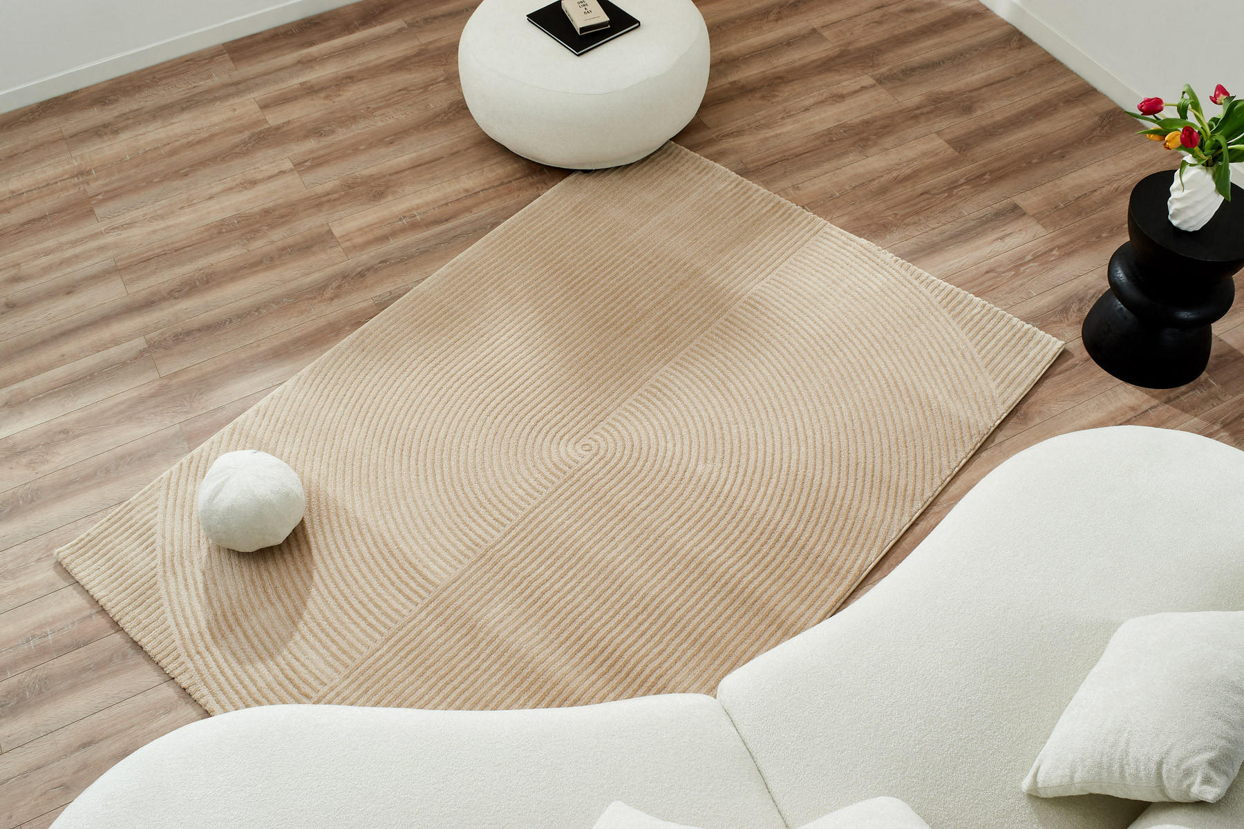 TEPPICH mit reliefartigem Muster in Beige Bianca 120x160 cm - Beige, Textil (120/160cm) - Nazar Rugs