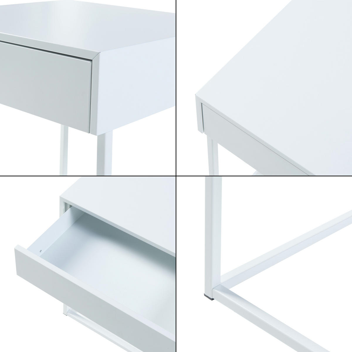 BEISTELLTISCH Rautjärvi - Weiß, Metall (41/43/50cm) - [en.casa]
