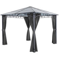 GARTENPAVILLON Caracas,inklusive 8 Heringen,grau - Grau, Kunststoff (297/270/297cm) - tectake
