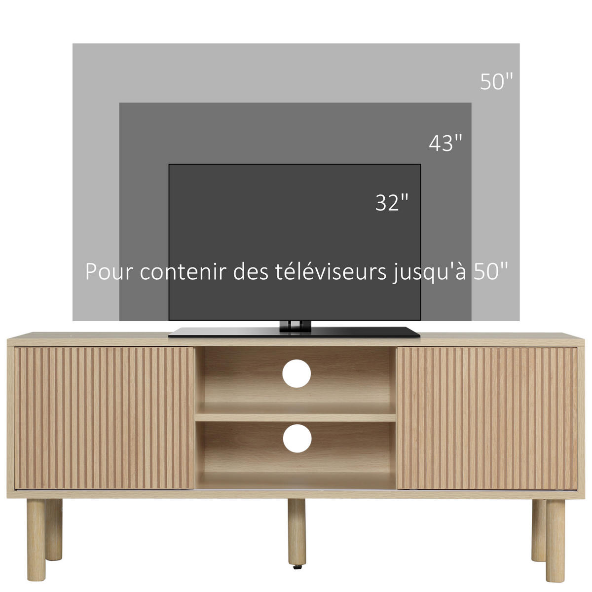 LOWBOARD DE-16086 115/40/49 cm Naturholz-Optik - Naturfarben, Holzwerkstoff (115/49/40cm) - ComfortXL