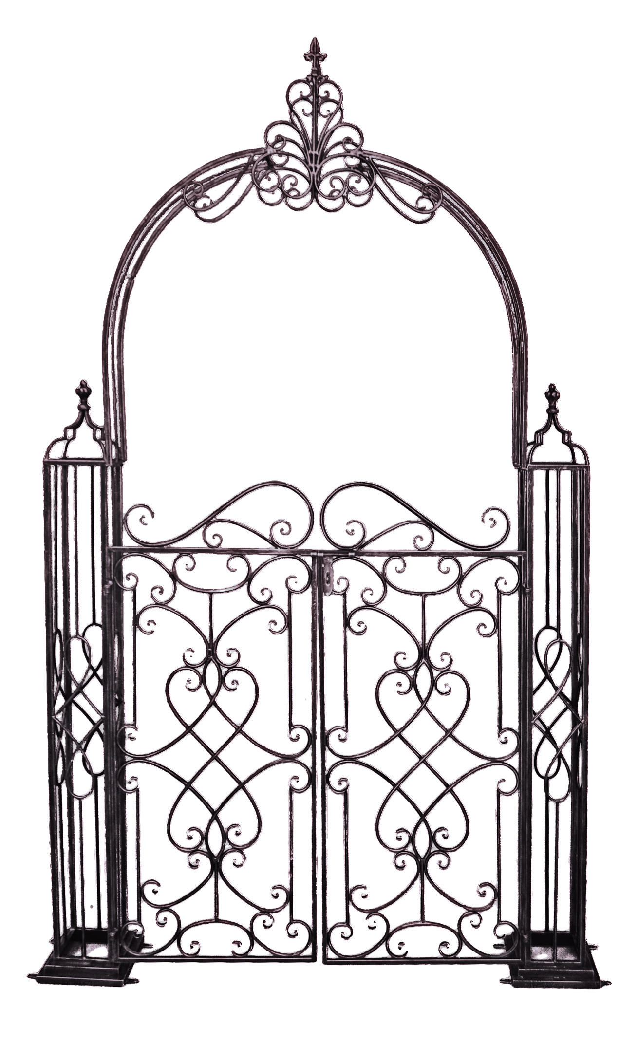 PFORTE Clara Rosenbogen Stahl Schwarz 245x150x23,5cm - Schwarz, Metall (150/245/23.5cm) - DELUKE