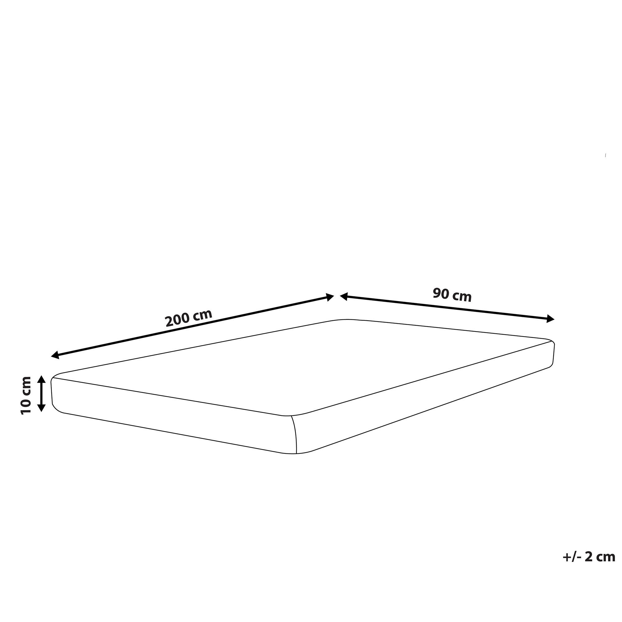 SCHAUMSTOFFMATRATZE mittelfest 90/200/10 cm Piccolo - Weiß, Textil (90/200cm) - Beliani