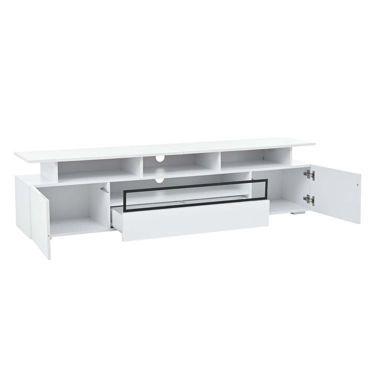 TV-ELEMENT mit LED 180 x 38 x 45 cm Hochglanz Weiß - Weiß, Holzwerkstoff (38/45/180cm) - Beauniv