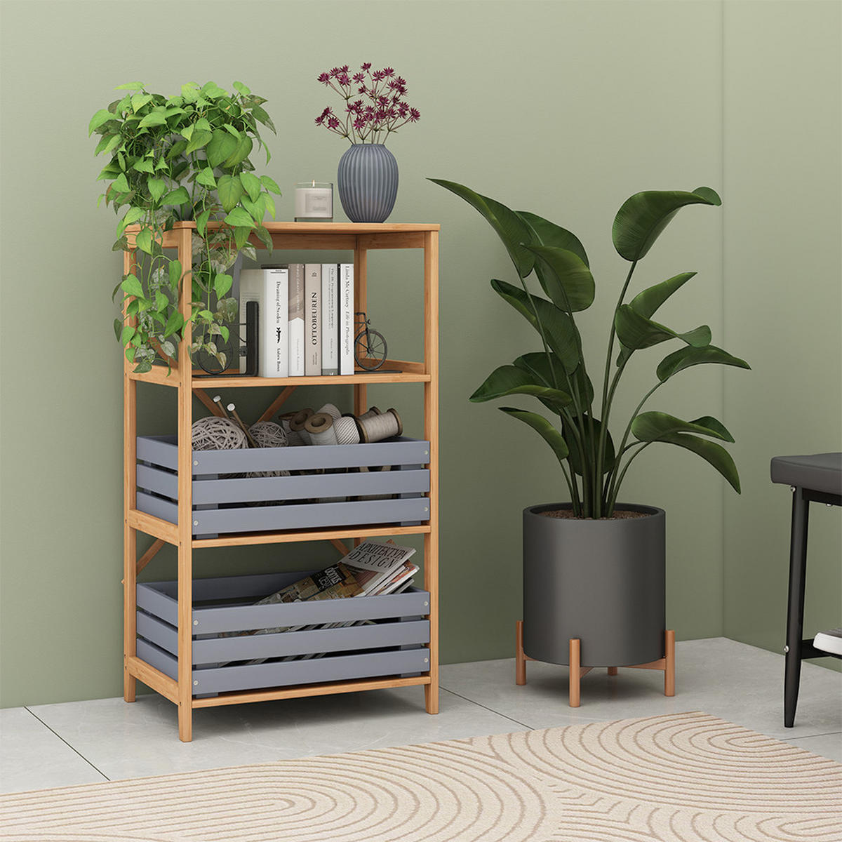 SCHUBKASTEN Novaro Grau 2er Set - Grau, Holzwerkstoff (44.5/32cm) - Vicco