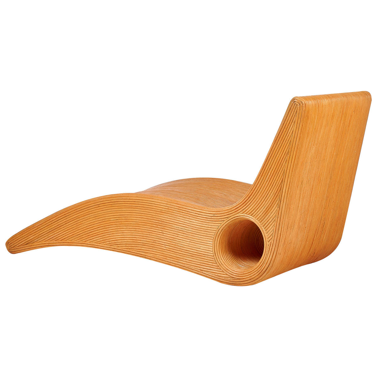 GARTENLIEGE Heller Holzfarbton Airole - Hellbraun, Naturmaterialen (68/95/186cm) - Beliani