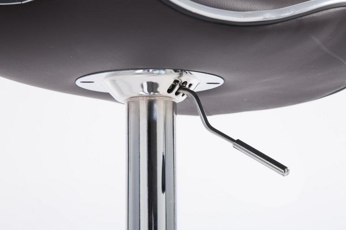 BARHOCKER Lederlook braun - Chromfarben/Braun, Textil/Metall (46/88/49cm) - CLP