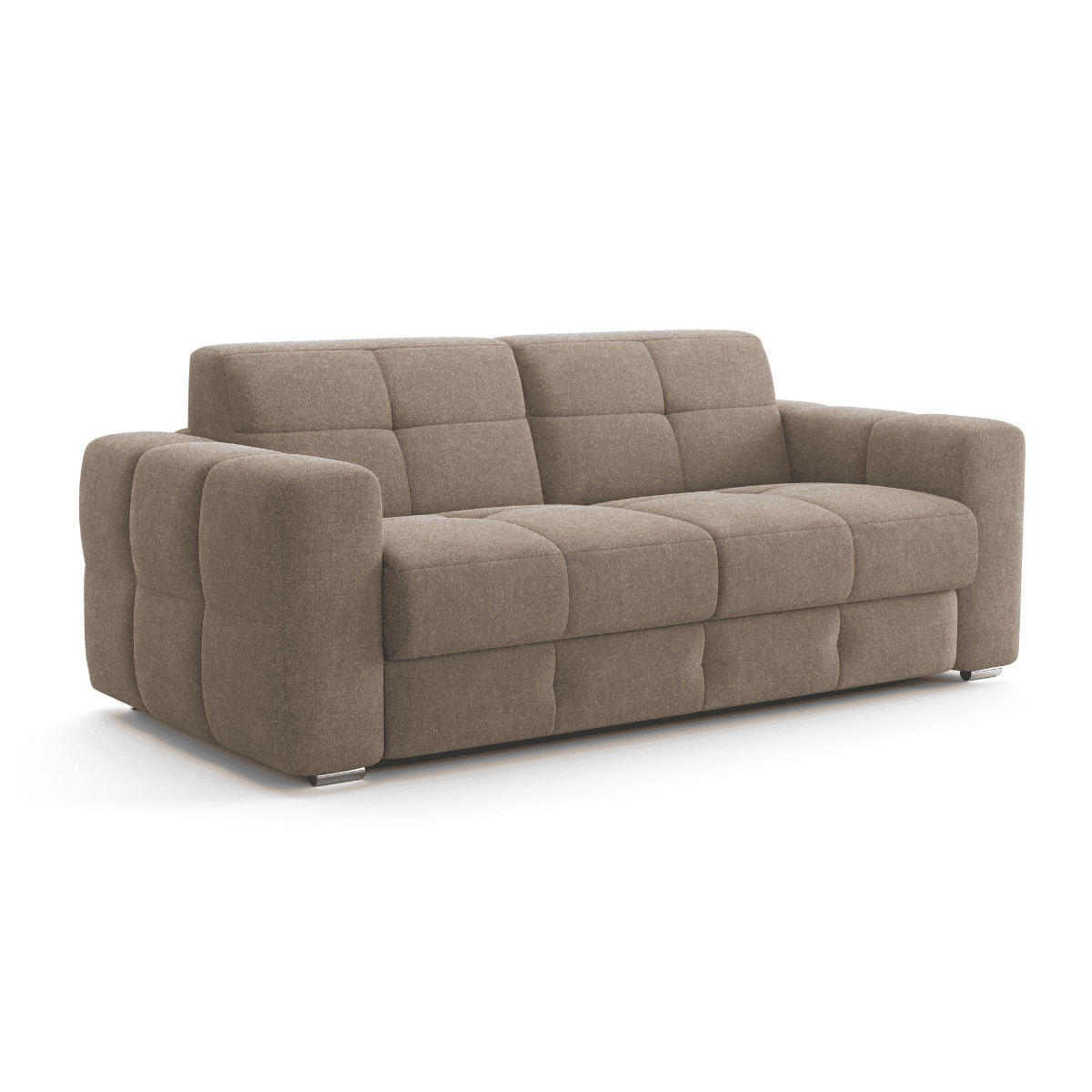SCHLAFSOFA 3-sitzer mit express-Öffnung in stoff cameron 207/102/84 cm - Braun, Textil (102/84/104cm) - Calicosy