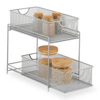 KÜCHENORGANIZER - Silberfarben, Kunststoff/Metall (19/32/35.5cm) - Relaxdays