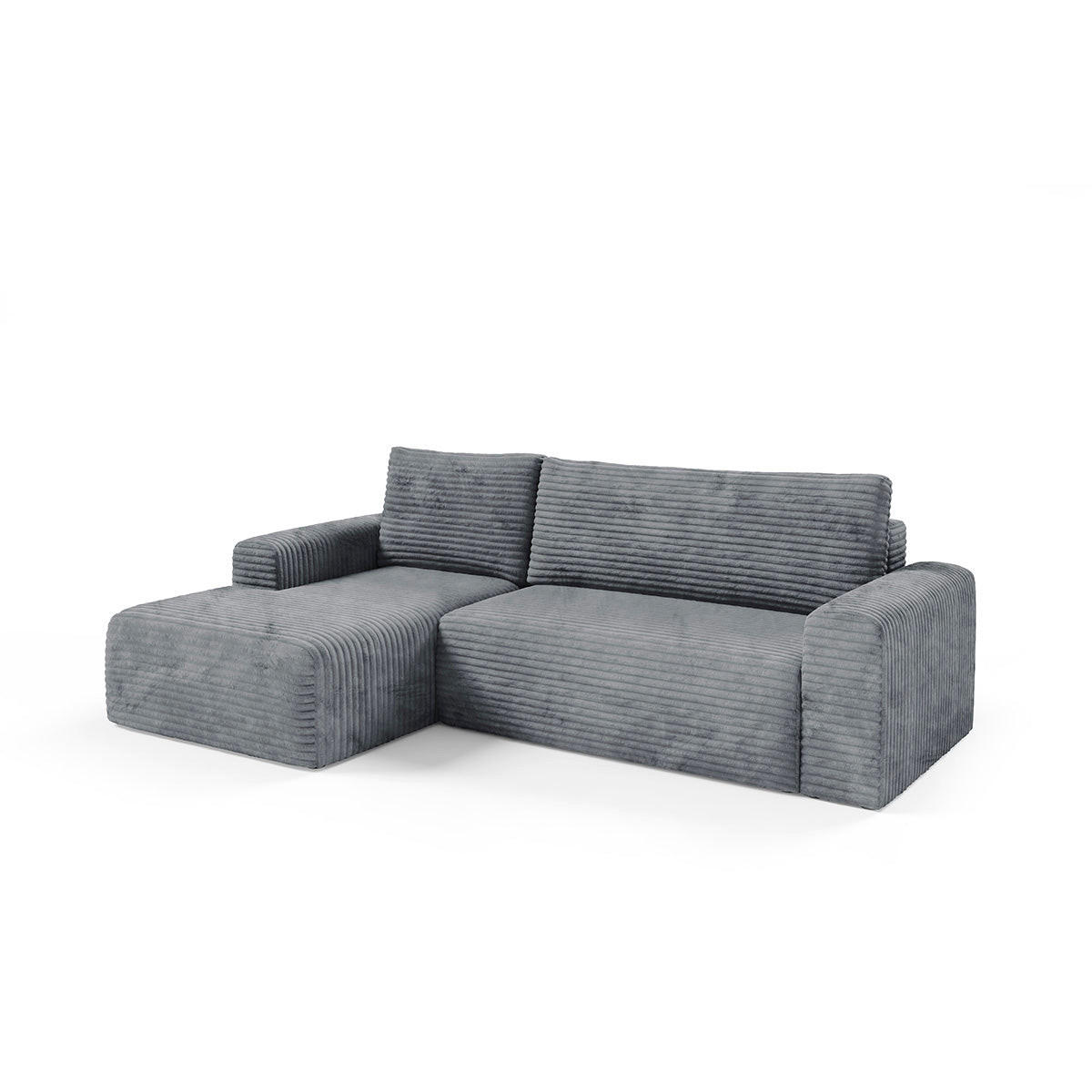 ECKSOFA Romeo 3 Sitzplätze Dunkelgrau - Grau, Holz (268/163cm) - Petits-meubles