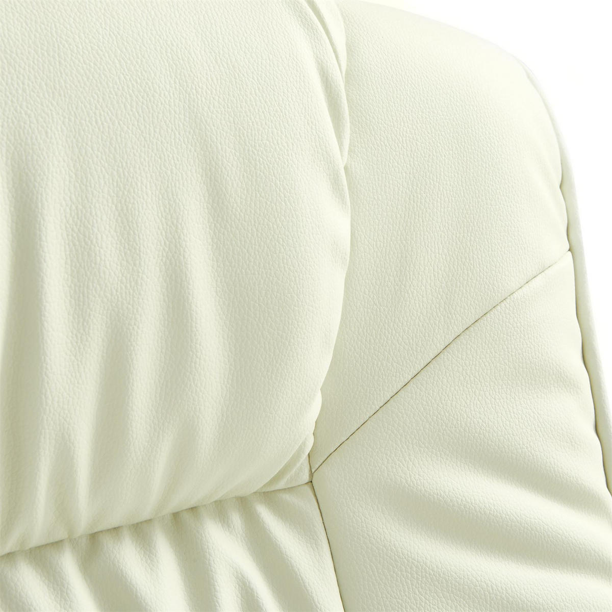 RELAXSESSEL KUNSTLEDER, SET MIT HOCKER CHARLY - Weiß, Textil (76/87/61cm) - IDIMEX