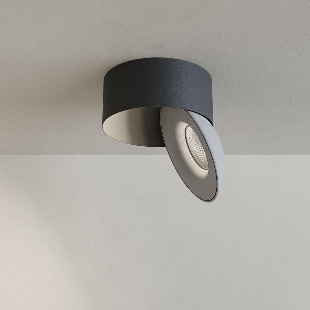 LED-AUFBAULEUCHTE Santa Neo Schwarz/Weiß Neutralweiß - Schwarz/Weiß, Metall (10.8/10.8/5cm) - s.luce