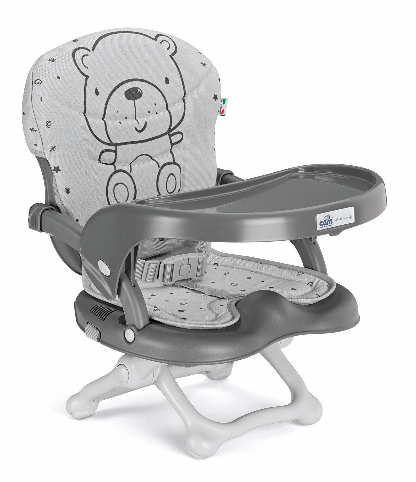 SITZERHÖHUNG für Kinder Smarty Pop | für 6-36 Monate | 4-fach höhenverstellbar | Grau | - Grau, Textil (37/13/110cm) - Cam il Mondo del Bambino S.p.A.