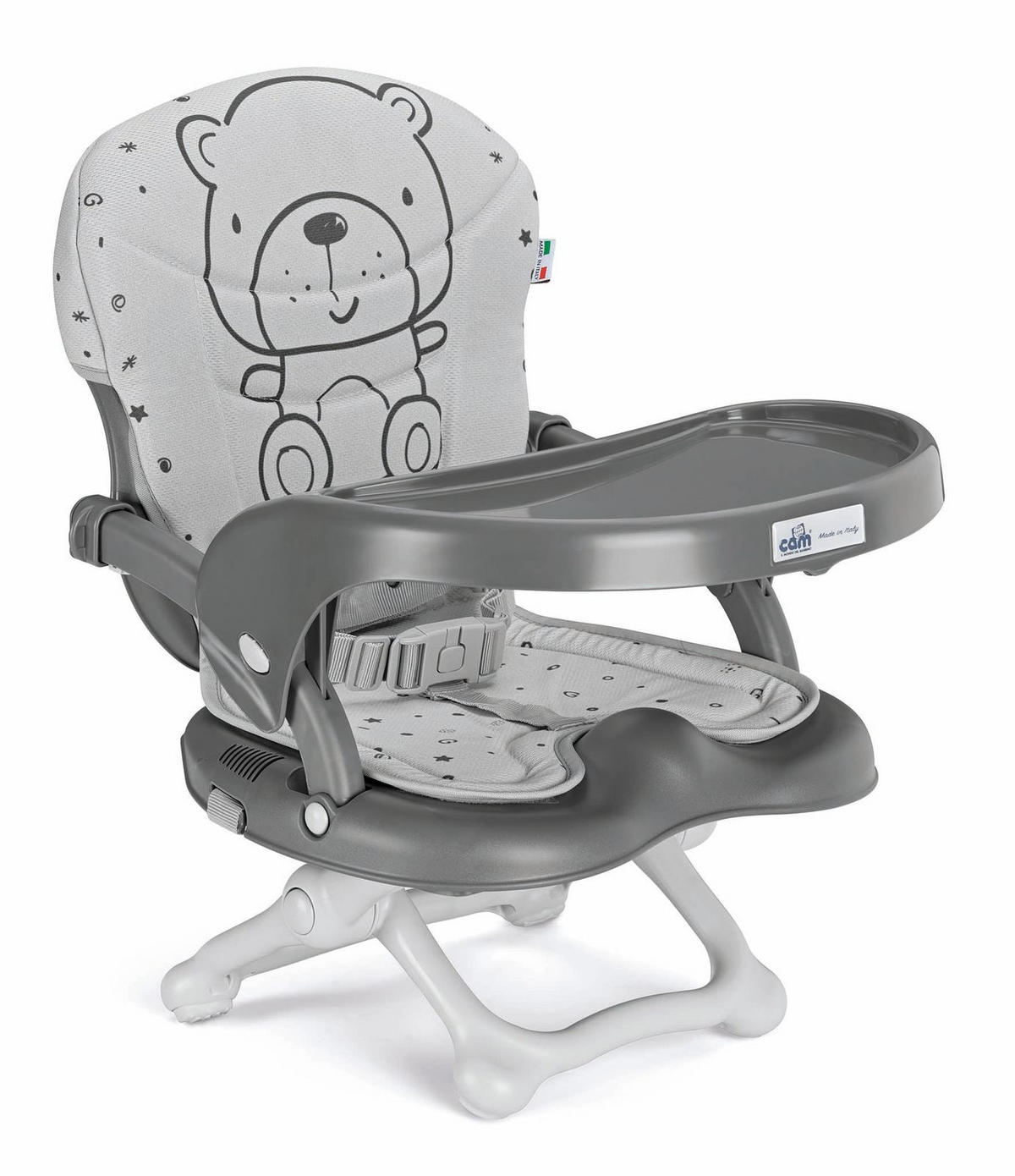 SITZERHÖHUNG für Kinder Smarty Pop | für 6-36 Monate | 4-fach höhenverstellbar | Grau | - Grau, Textil (37/13/110cm) - Cam il Mondo del Bambino S.p.A.