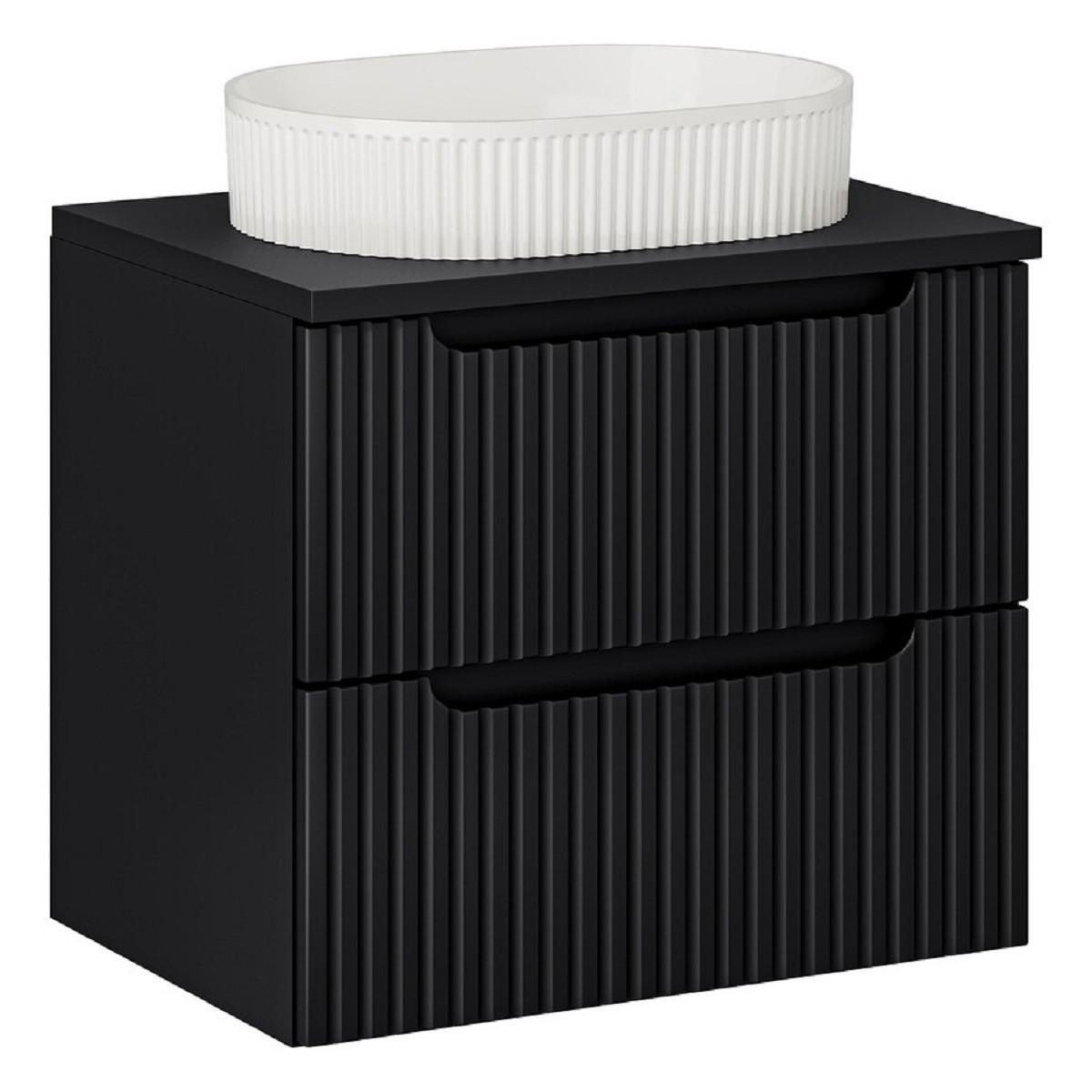 WASCHTISCHKOMBI 60 cm 3Teile - Nova Black N BM127 in Schwarz/Matt - Schwarz, Holz (60/57/40cm)