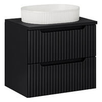 WASCHTISCHKOMBI 60 cm 3Teile - Nova Black N BM127 in Schwarz/Matt - Schwarz, Holz (60/57/40cm)