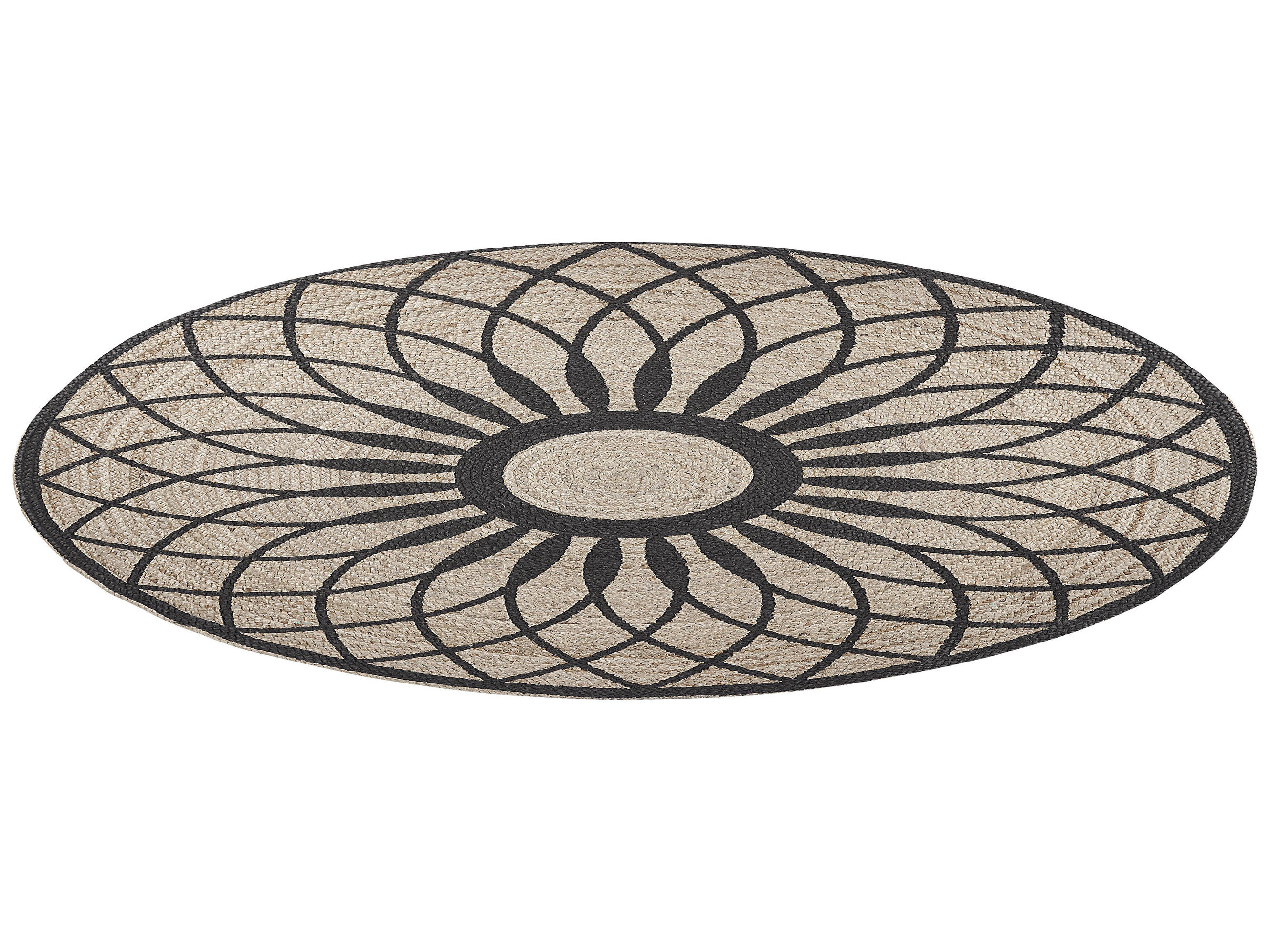 TEPPICH geflochten Kullar 140/140 cm - Beige, Naturmaterialen (140/140cm) - Beliani