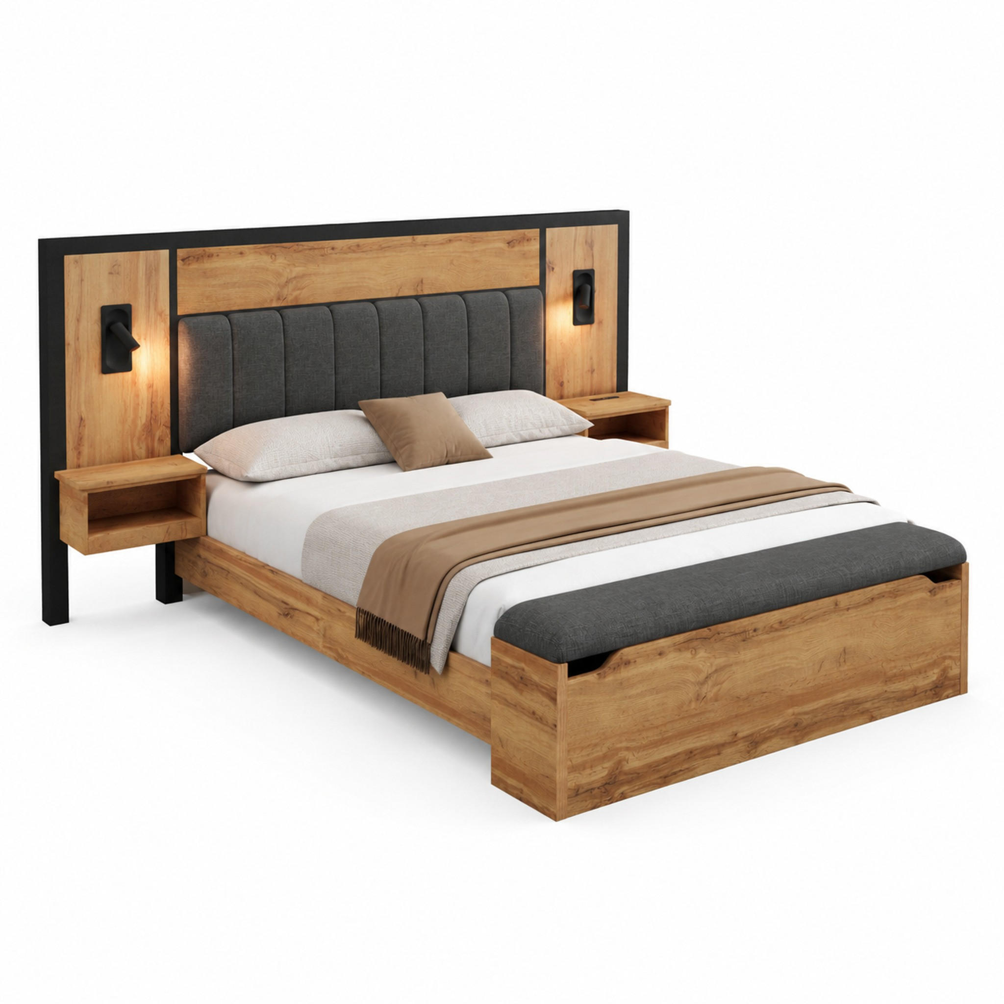 Meubliv Bett Braun 160x200 cm