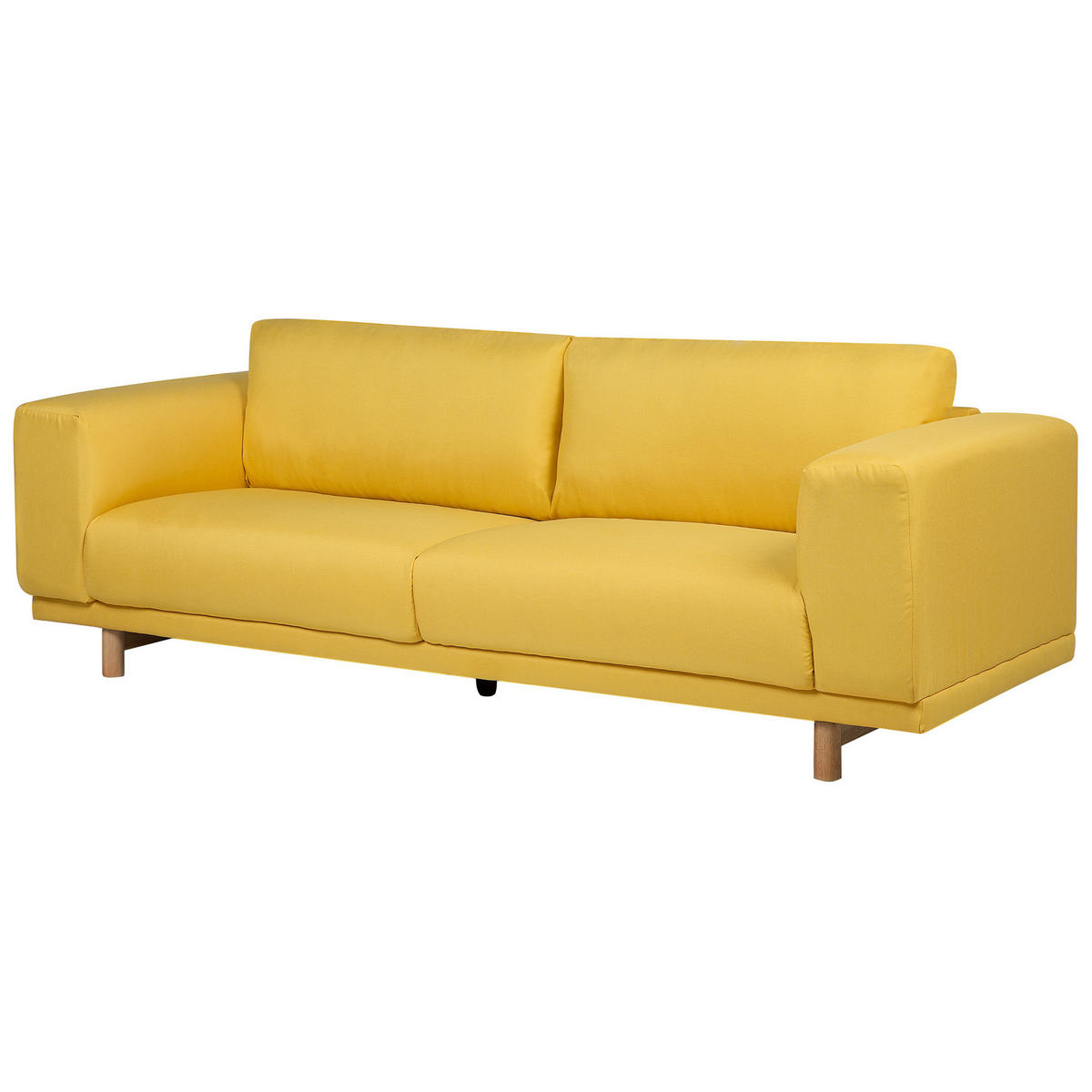 3-SITZER-SOFA Polsterbezug Gelb Nivala - Gelb, Textil (220/76/84cm) - Beliani