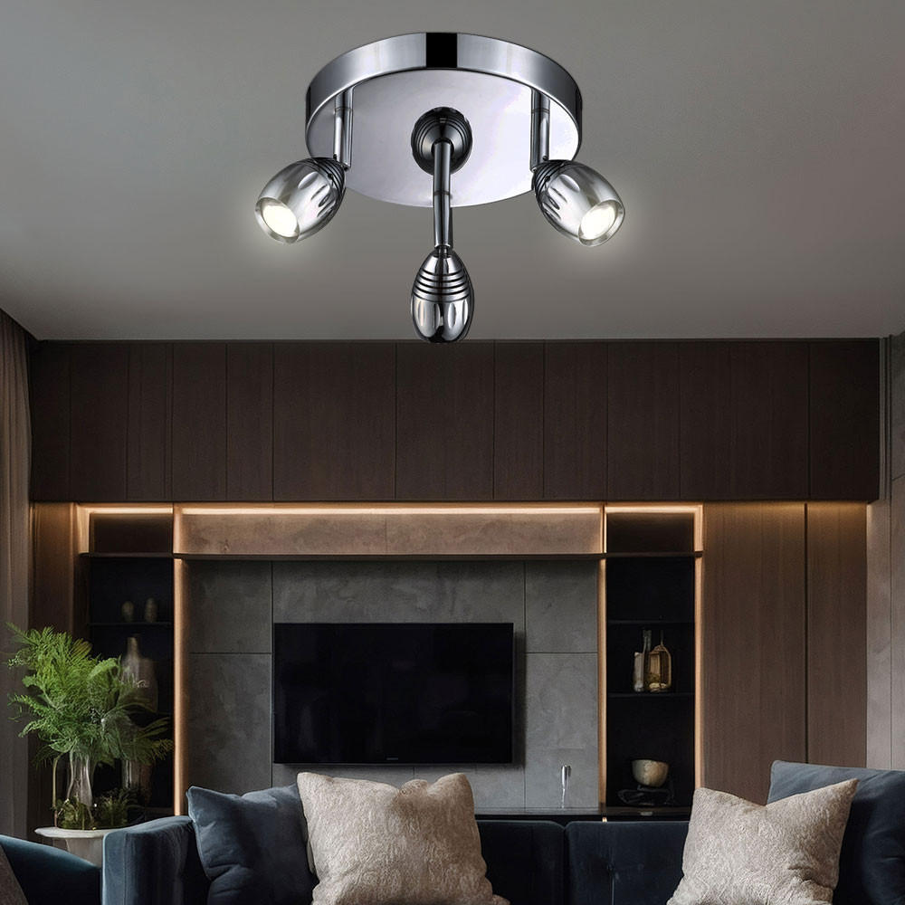 LED DECKENLEUCHTE Morelia Chrom Silber - Silberfarben, Metall (20/20/14cm) - Globo Lighting