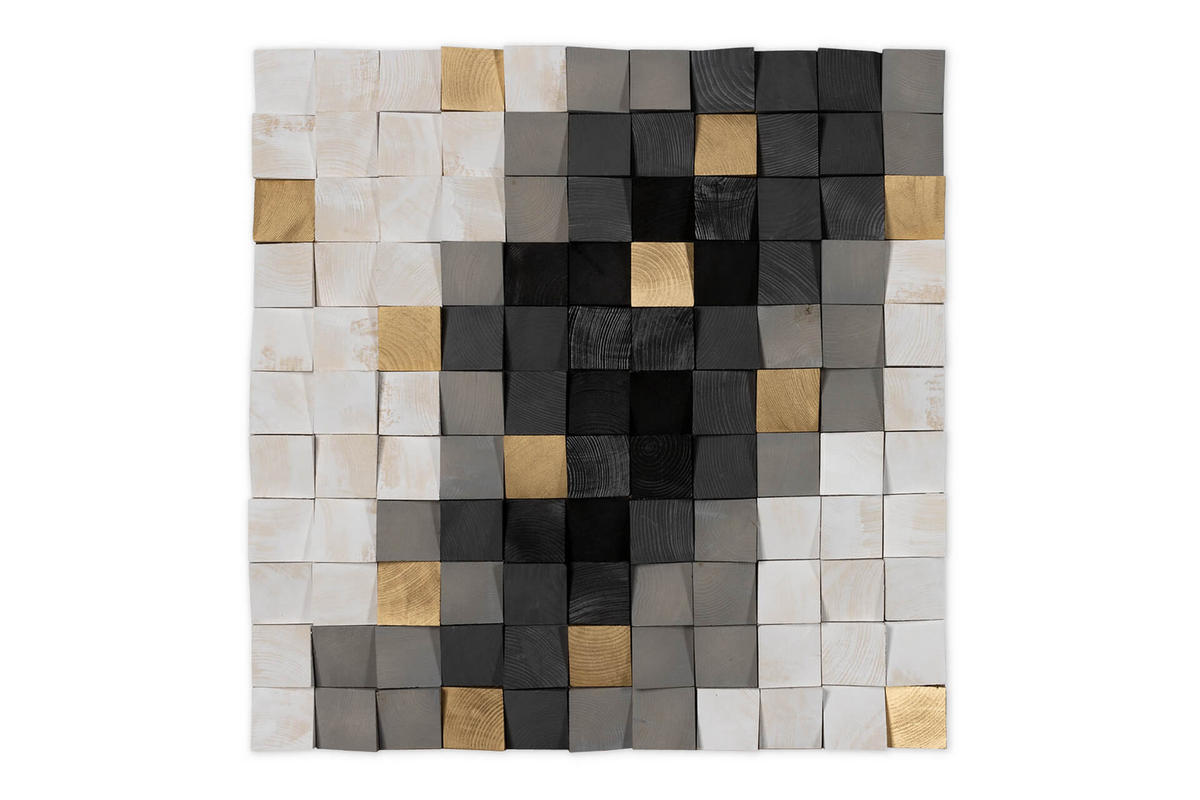 HOLZBILD Grau 75/75 cm - Schwarz/Grau, Holz (7/75cm) - KUNSTLOFT