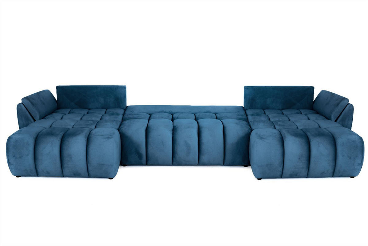 WOHNLANDSCHAFT Collin Mit Schlaffunktion - Blau, Holzwerkstoff/Textil (382/85/185cm) - Fun Möbel