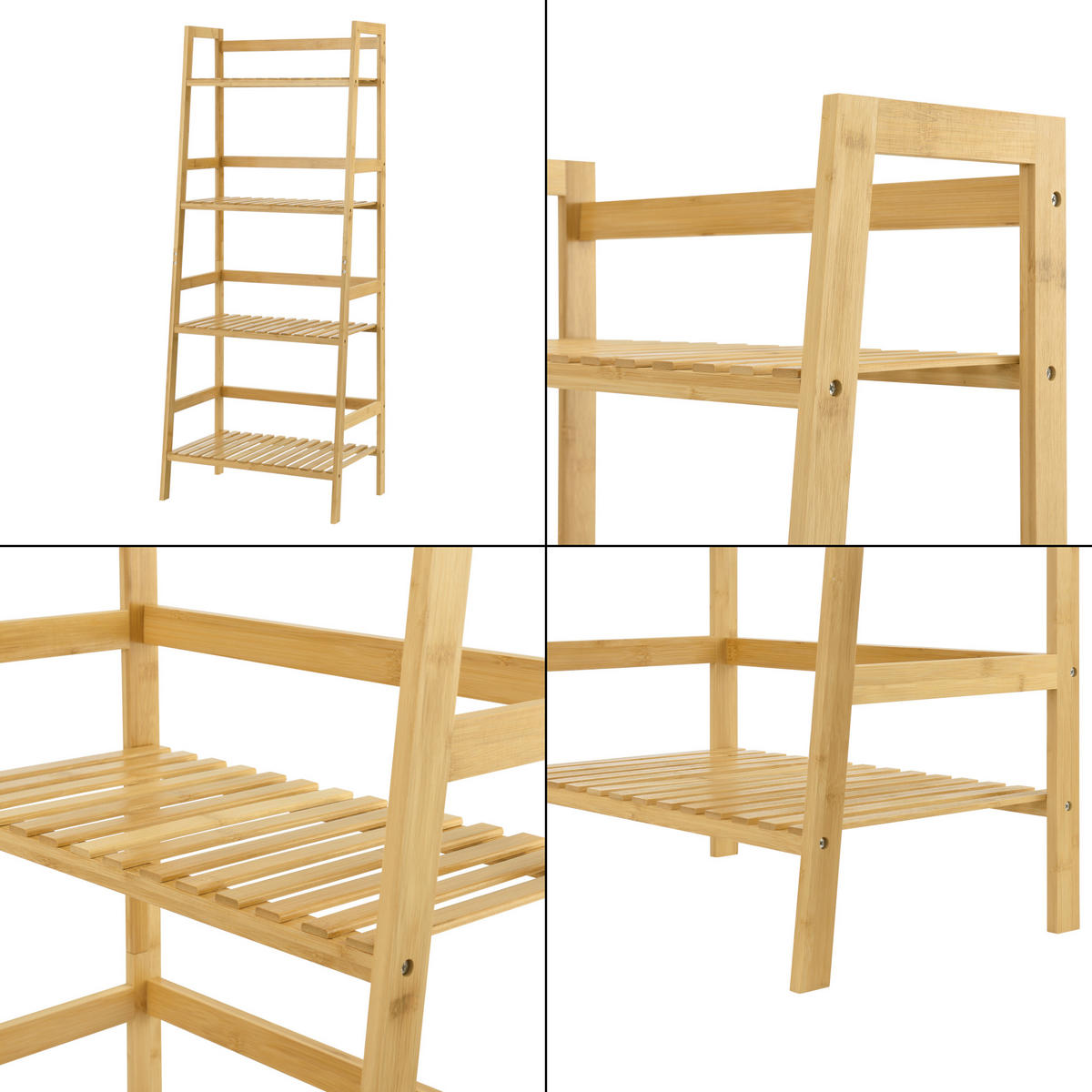 LEITERREGAL Vinje - Naturfarben, Holz (48/123/32cm) - [en.casa]