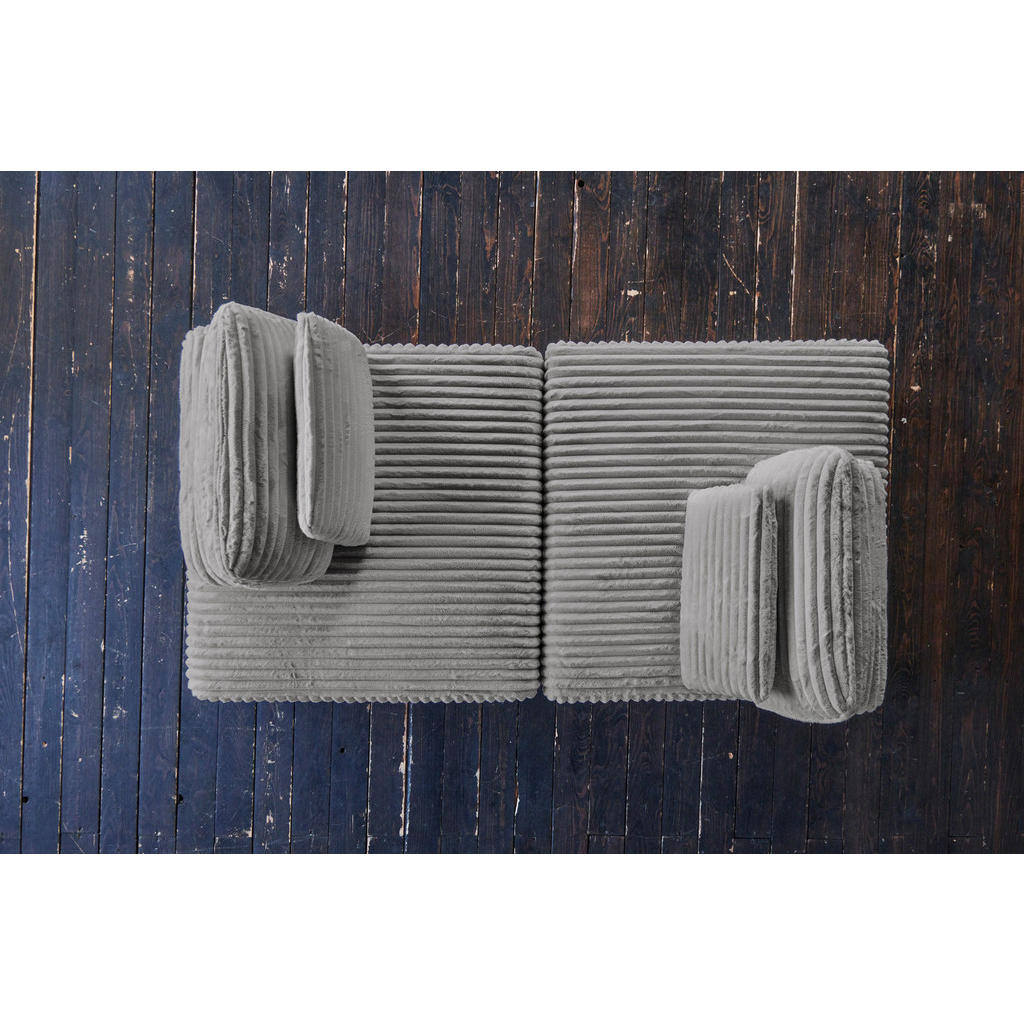 Thumbnail - Kawola Modulsofa, Grau, Textil, Echtholz, 2-Sitzer, Füllung: Schaumstoff, 222x84x111 cm, Wohnzimmer, Sofas & Couches, So...