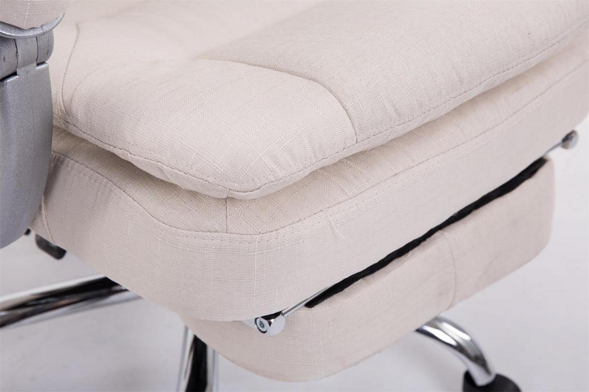 CHEFSESSEL Stoff Creme - Chromfarben/Creme, Textil/Metall (67/112/67cm) - CLP