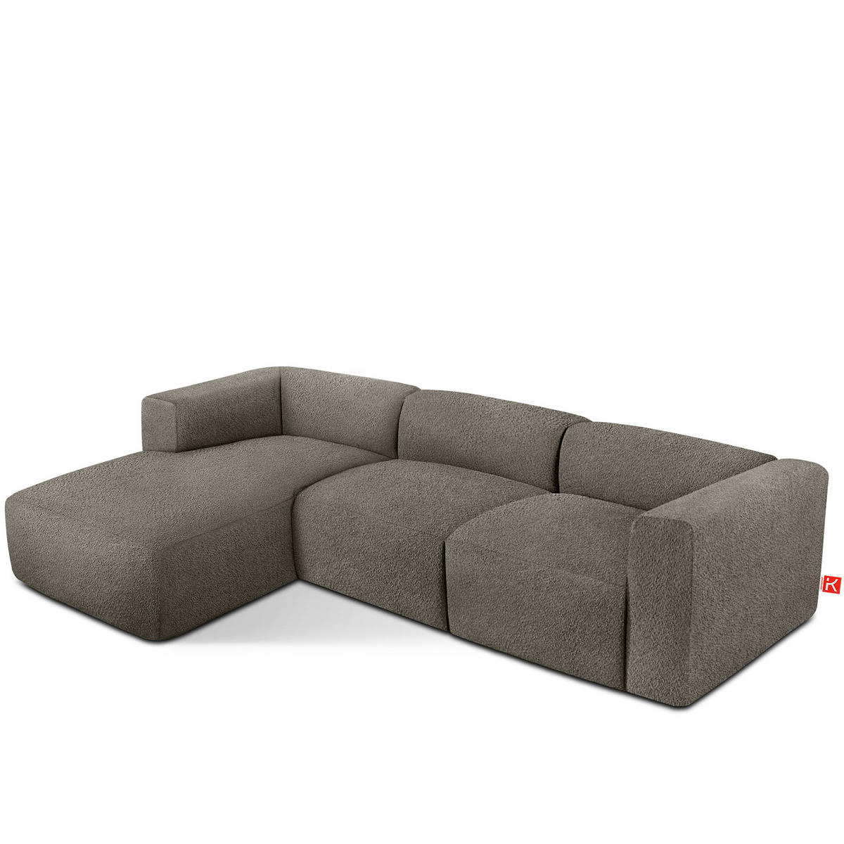 ECKSOFA LINKS BUFFO, kühles Braun - Braun, Holz/Holzwerkstoff (285/176cm) - KONSIMO®