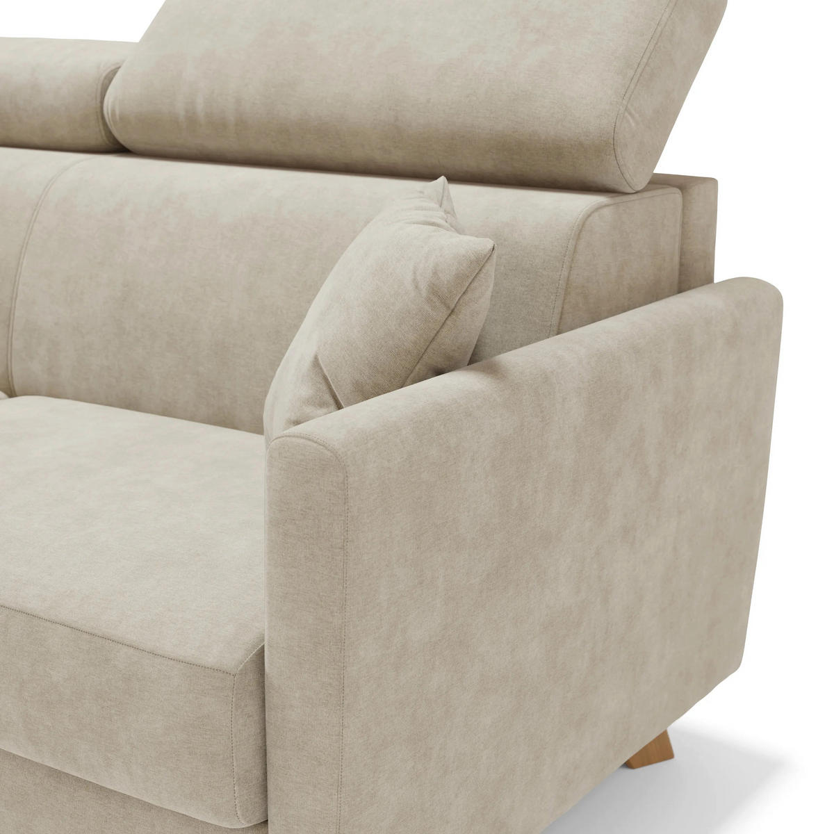 SCHLAFSOFA Francy - Creme, Metall (160/92/97cm) - Divani.store