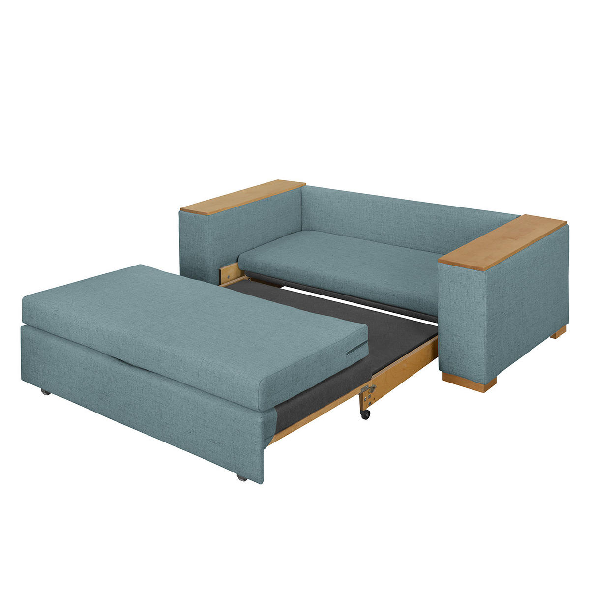 SCHLAFSOFA mit XL Armlehne - Grau, Textil (216/90/90cm) - home24