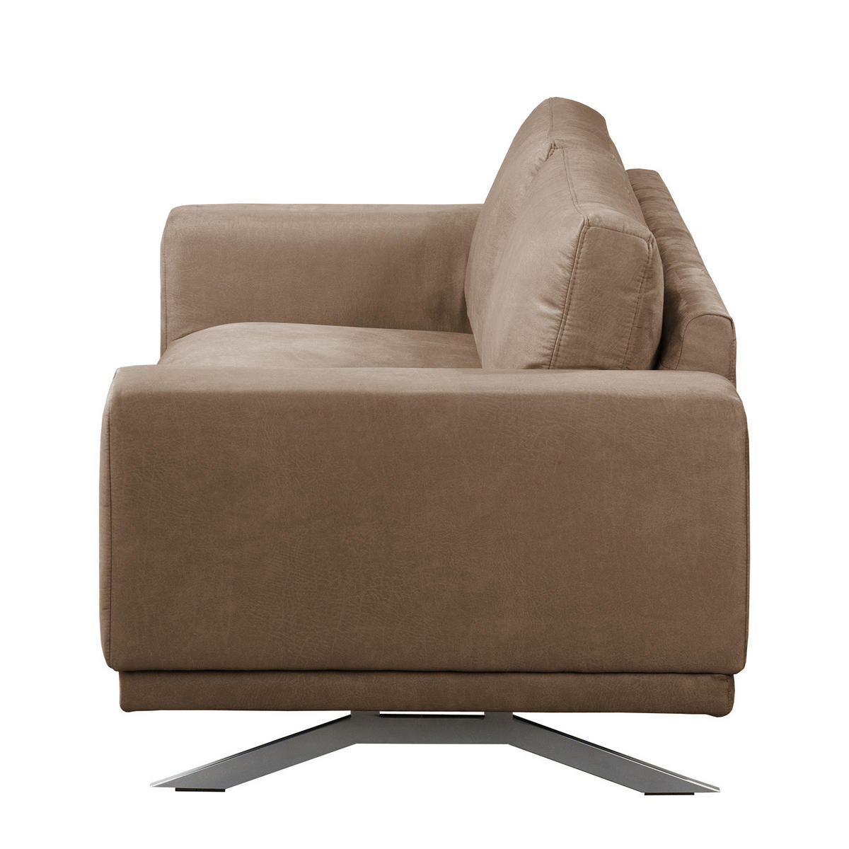 POLSTERGARNITUR (3-2) - Antiklederlook - Grau, Textil (1/1/1cm) - home24