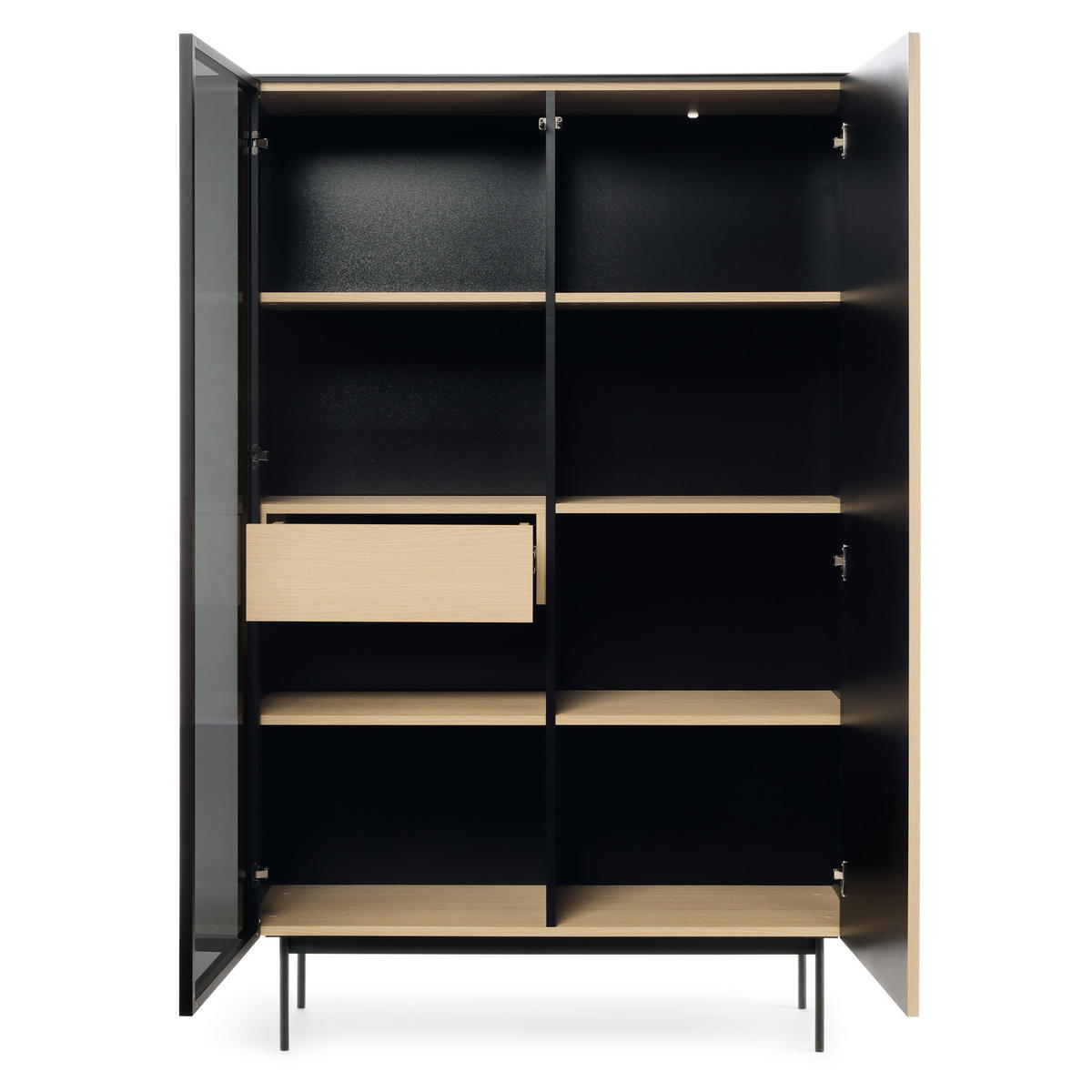 VITRINE OLDEN WIT2 Glasplatte Eiche - Eichefarben, Glas/Holzwerkstoff (107/163/39cm) - Komodee