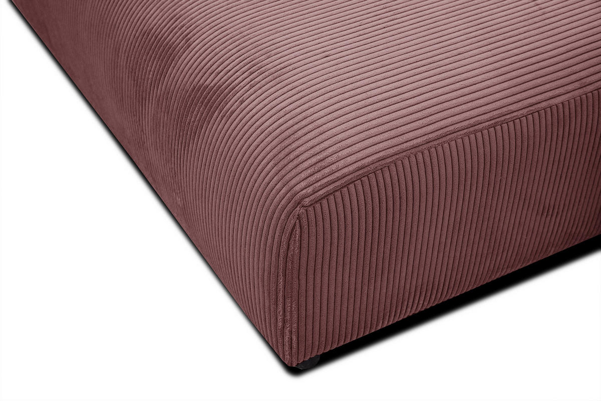 ECKSOFA TAUER 5-Sitzer, altrosa - Schwarz/Altrosa, Holzwerkstoff/Kunststoff (292/174cm) - Courtois Laville
