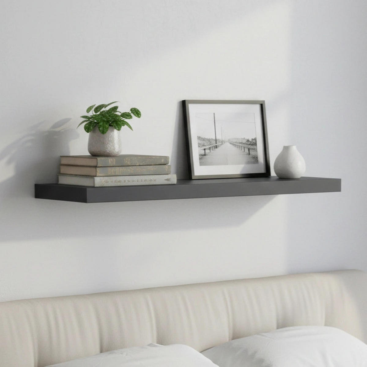 WANDREGAL Zonda 68x20 Schwarz - Schwarz, Holzwerkstoff/Kunststoff (68/3/20cm) - Ravio