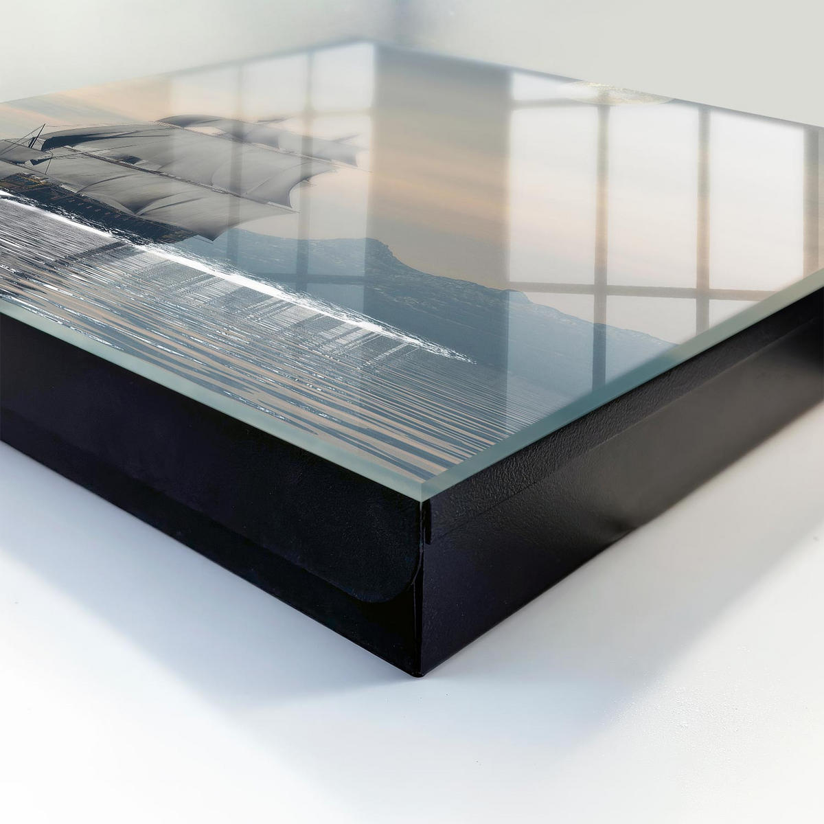 SCHLÜSSELBOX Schwarz 30x30 cm- Türöffnung nach rechts - Seekreuzfahrt - Grau, Metall (30/30/5cm) - TULUP