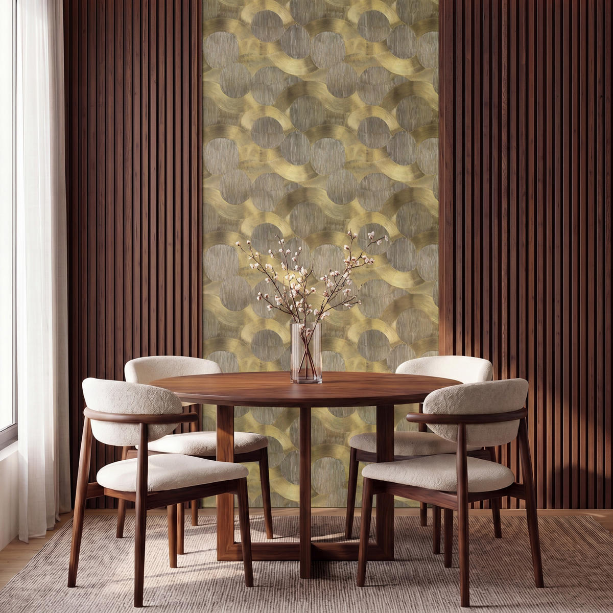 TAPETE - Modern - Geometrisch - Gold - 160x300 cm - Goldfarben, Papier (160/300cm) - OnlyWow