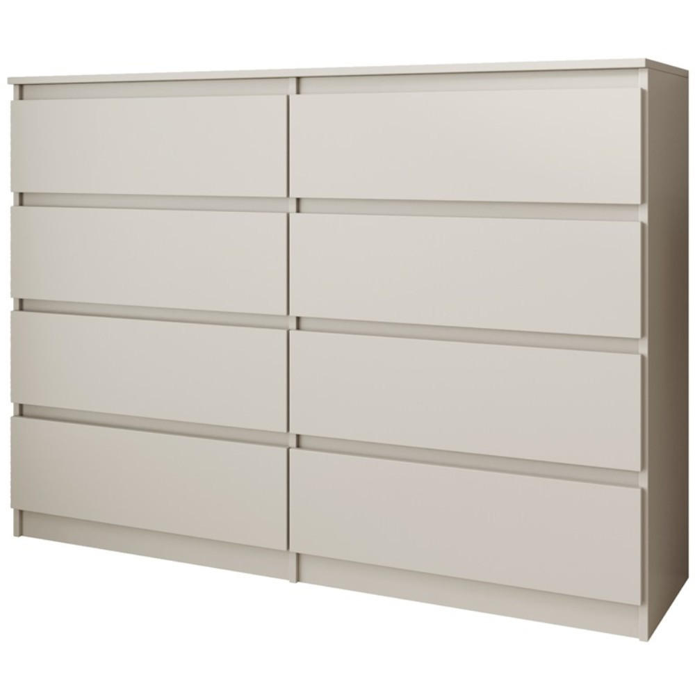 KOMMODE Look 120 cm mit acht Schubladen, kaschmir - Kaschmir, Holzwerkstoff (120/93/33cm) - Beautysofa