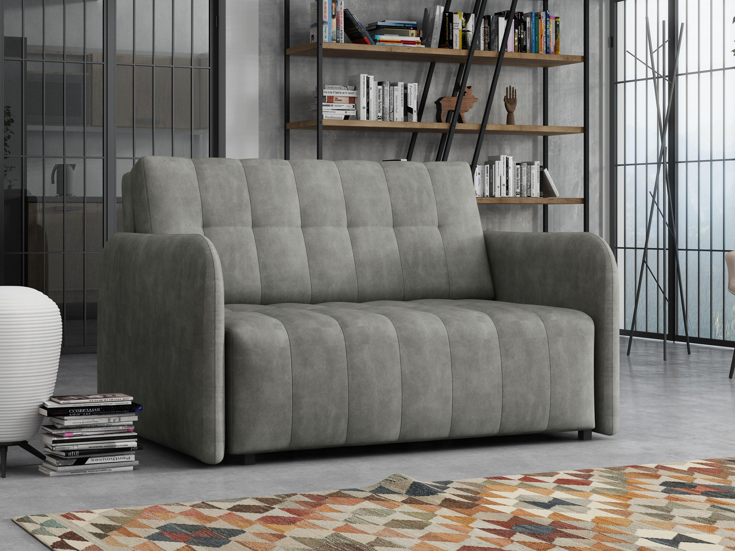 SCHLAFSOFA Viva Grand II - Schwarz/Grau, Holz/Kunststoff (125/85/95cm) - MIRJAN24