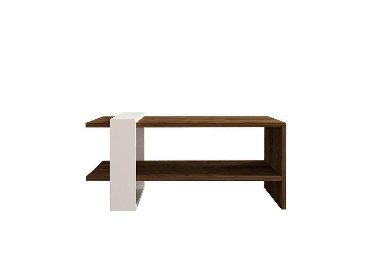 COUCHTISCH Gaye Nussbaum/Weiß - Nussbaumfarben/Weiß, Holz (50/80/35cm) - Habitat Garten