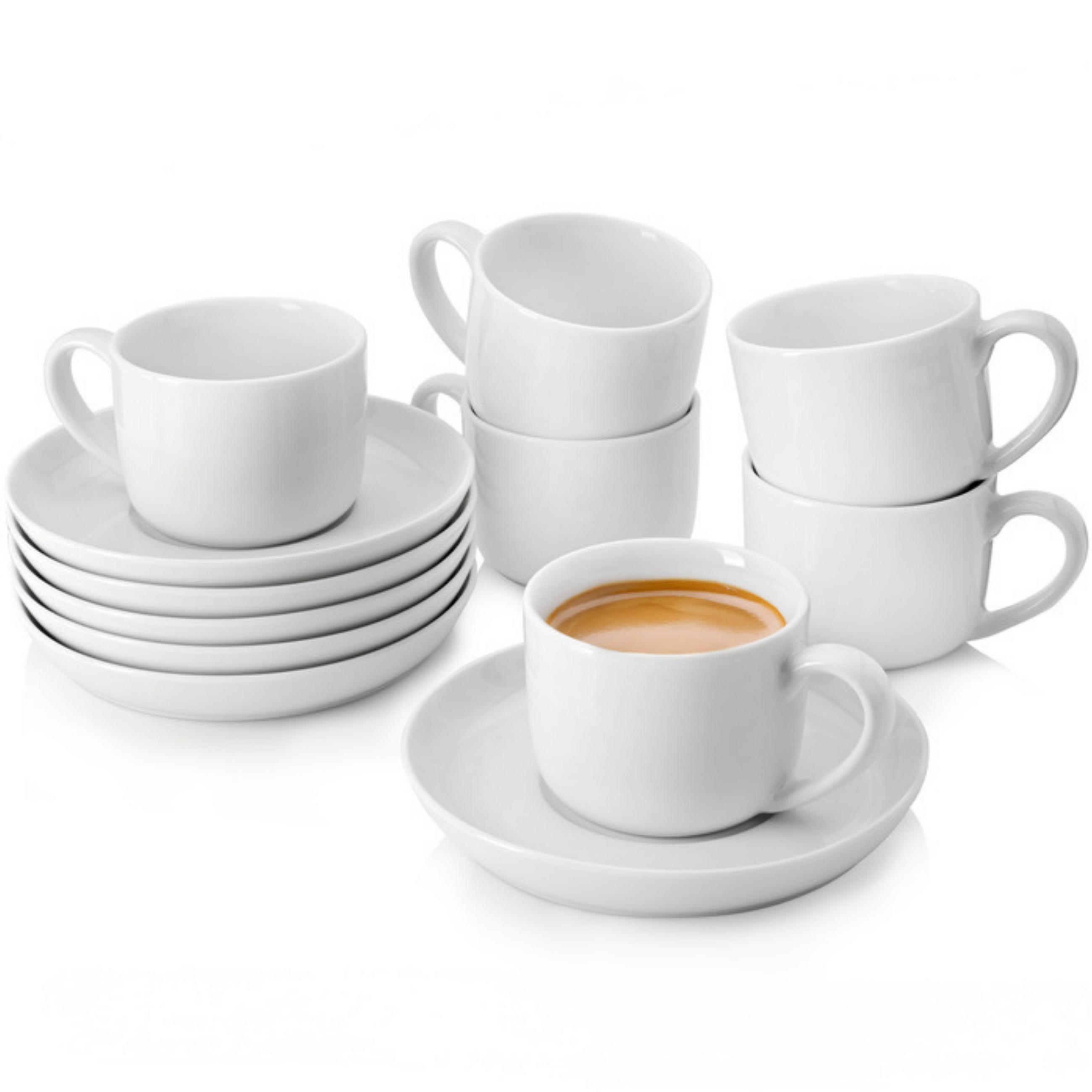 KAFFEETASSEN SET MARLO - 12 teilig aus Porzellan - Weiß, Keramik (14/6/14cm) - Sänger